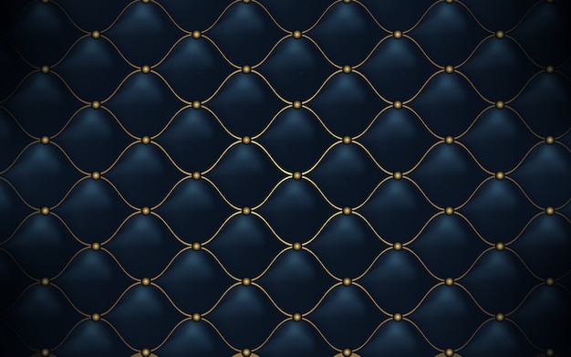 Texture De Cuir. Abstrait Motif Polygonale De Luxe Bleu Foncé Avec De L'or