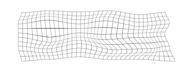 Texture déformée de la grille Surface de maille déformée Net horizontal avec fond d'effet courbé