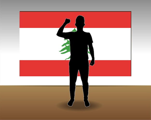 Vecteur la texture du papier du drapeau du liban est un élément vectoriel en pièce unique.