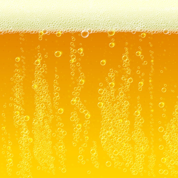 Texture de fond de bière avec mousse et bulles