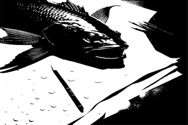Vecteur texture noire sur papier blanc illustration vectorielle texture de fond