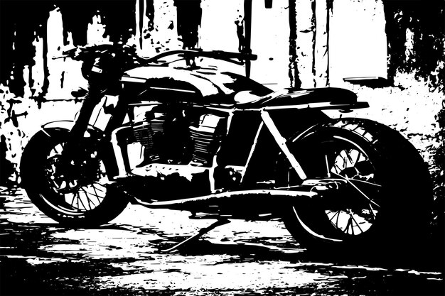 Vecteur texture noire de vélo lourde dans le style grunge pour l'arrière-plan vectoriel texture noire sur fond blanc