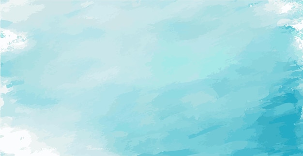 Texture panoramique aquarelle bleu réaliste sur fond blanc Vector