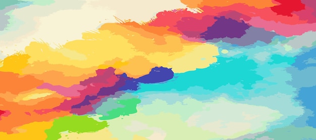 Texture panoramique aquarelle multicolore réaliste sur fond blanc