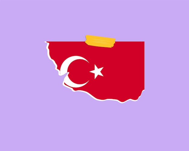 Texture De Papier De Drapeau De Turquie Design Vectoriel D'élément En Pièce Unique