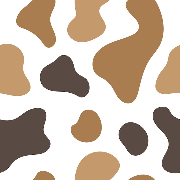 Texture de peau de vache brune. Modèle sans couture. Taches de chien dalmatien imprimé animal.