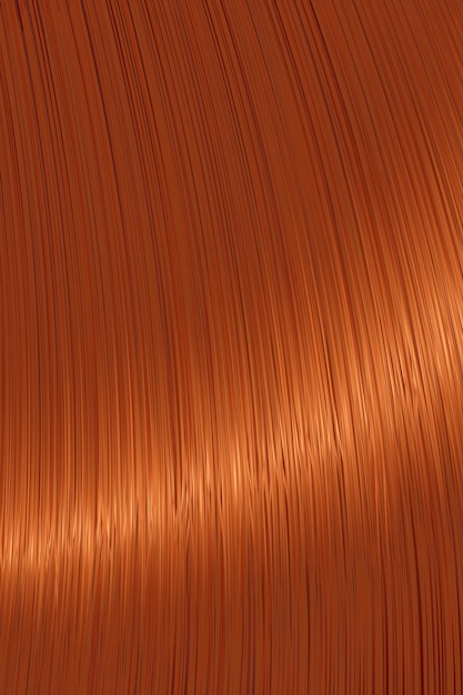 Texture réaliste de cheveux raides rouge-orange avec des détails brillants et brillants. Illustration vectorielle.