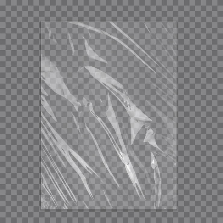 Vecteur texture réaliste du film plastique couverture en polyéthylène étiré