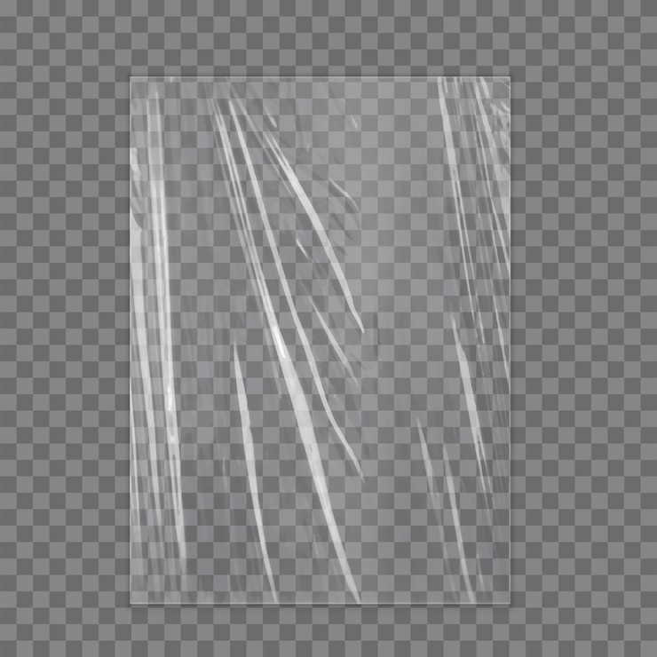 Vecteur texture réaliste du film plastique couverture en polyéthylène étiré