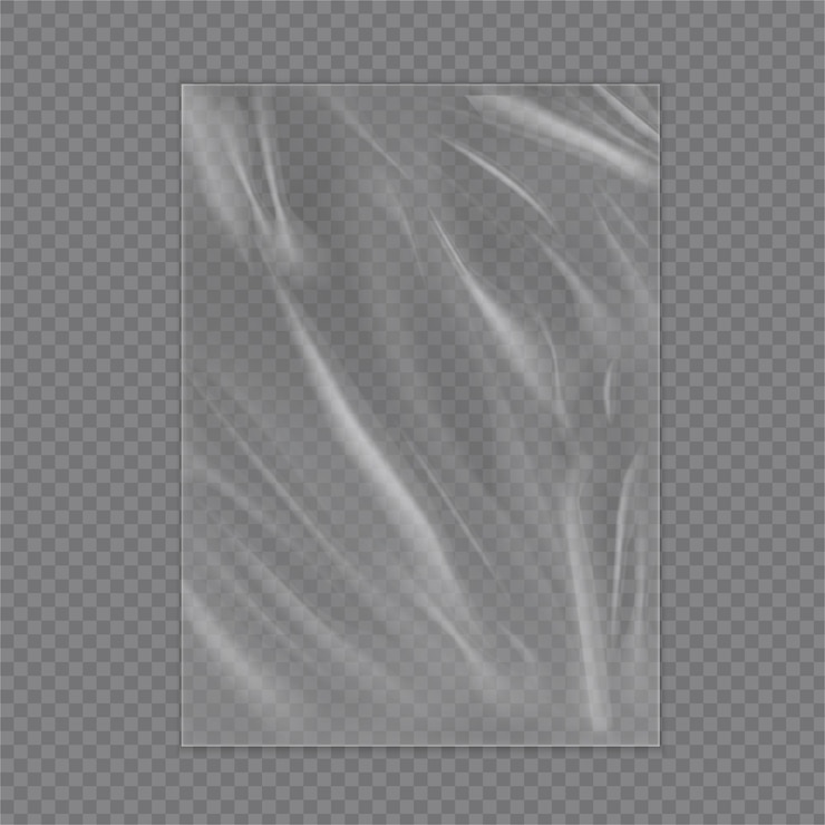 Vecteur texture réaliste de pellicule plastique couverture en polyéthylène étiré surface ridée