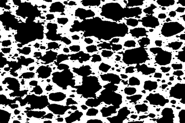 Vecteur texture rugueuse noire monochrome sur fond blanc