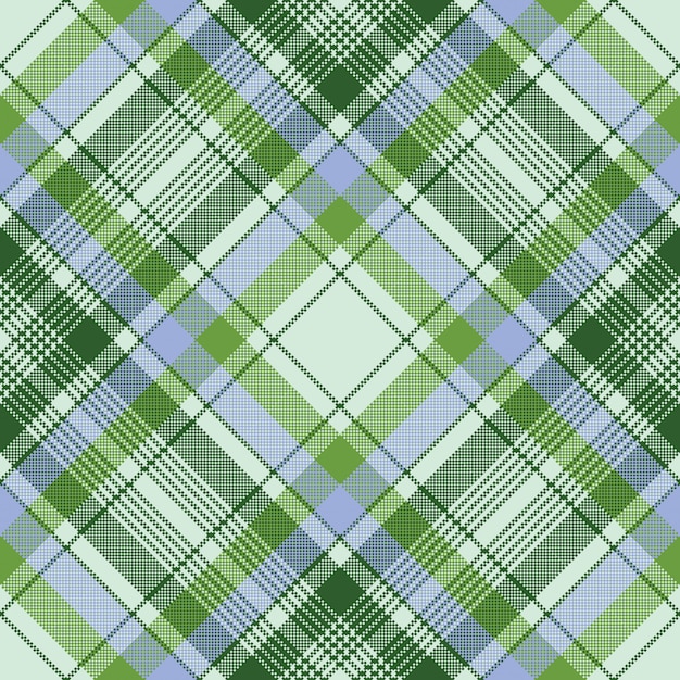 Texture De Tissu Sans Couture Pixel Plaid Vert