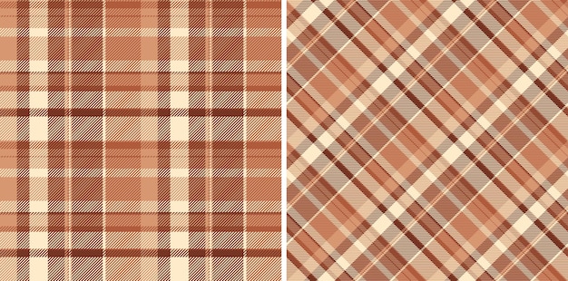 Texture vectorielle continue de tissu tartan textile avec un motif de fond à carreaux dans les couleurs de la terre