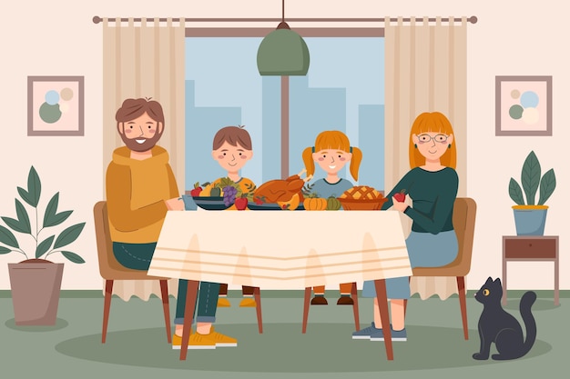Thanksgiving en famille à table5