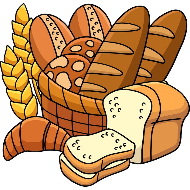 Thanksgiving, pain cuit au four, dessin animé, coloré Clipart