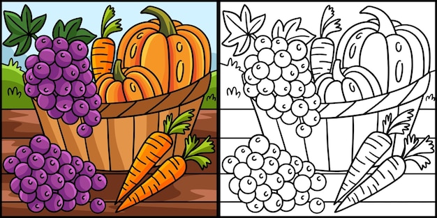 Thanksgiving Récolte Fruits Légumes Illustration