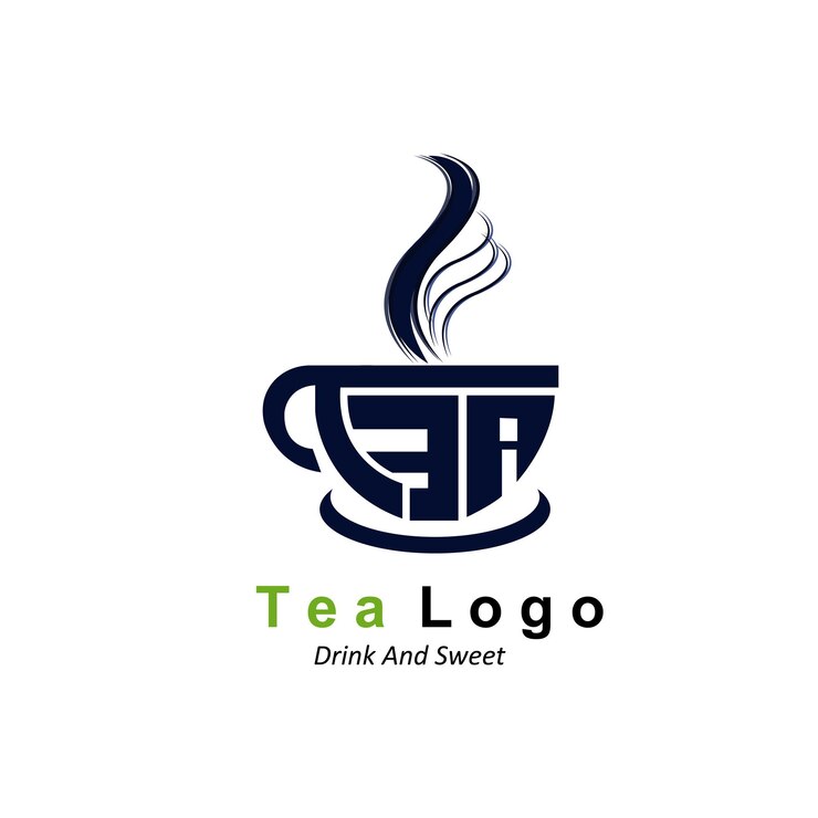 Vecteur thé logo design vecteur boisson icône de feuilles vertes pour la santé