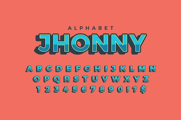Thème De L'alphabet Rétro 3d
