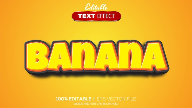 Thème Banane à Effet De Texte Modifiable En 3d