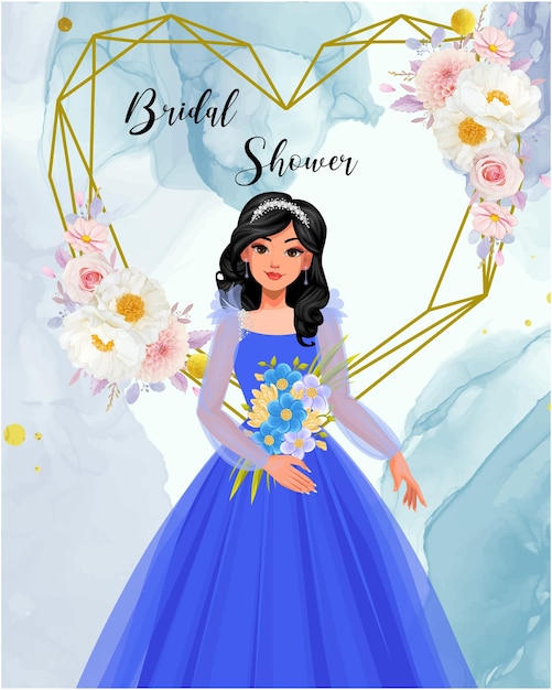 Thème bleu de douche nuptiale
