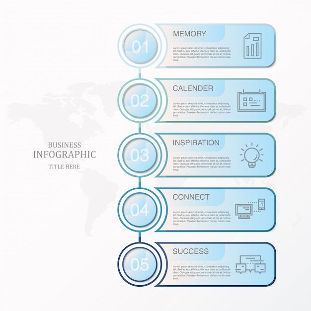 Thème Bleu Infographie Et Icônes Pour Le Concept D'entreprise Actuelle.