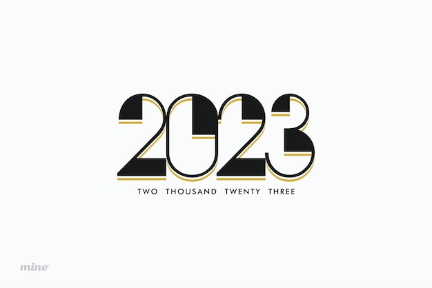 Vecteur thème de bonne année 2023 avec des numéros uniques modernes