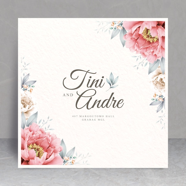 Thème De Carte De Mariage élégant Cadre Floral