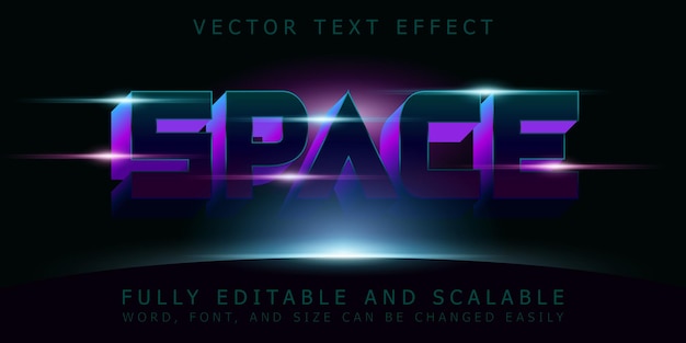 Vecteur thème d'espace d'effet de texte vectoriel modifiable