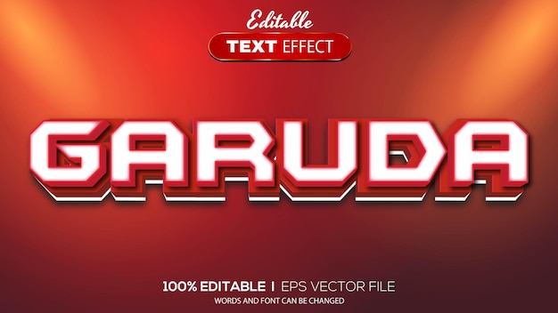 Thème Garuda à Effet De Texte Modifiable En 3d