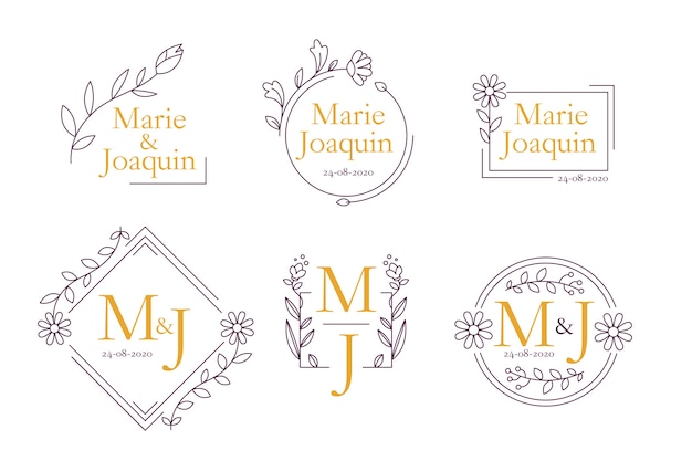 Thème de monogrammes de mariage floral