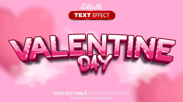 Thème De La Saint-valentin Rose Effet Texte 3d