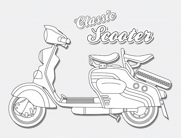 Vecteur thème de scooter