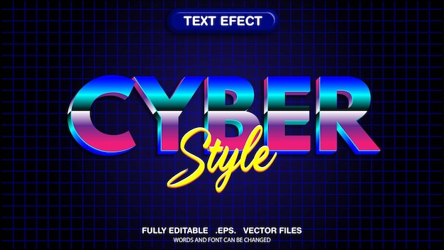Thème de style cyber des effets de texte modifiables