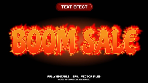 Thème de vente boom des effets de texte modifiables
