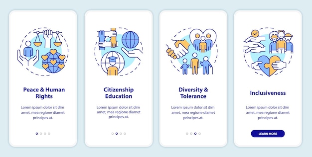 Thèmes GCED aborde l'écran de l'application mobile d'intégration