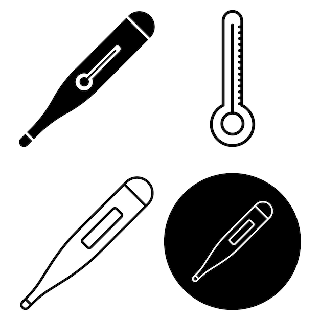 Vecteur thermomètre icône vecteur modèle illustration logo design