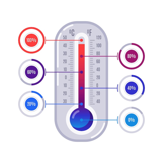 Vecteur thermomètre infographie