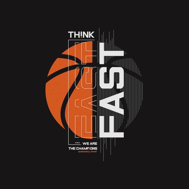 Think Fastbasketball Sport Graphique Pour Jeune Design T-shirt Imprimé
