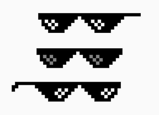 Thug Life Meme Pixel Lunettes Icône Lunettes De Soleil Hip Hop Blague Icône Farce Thug Life