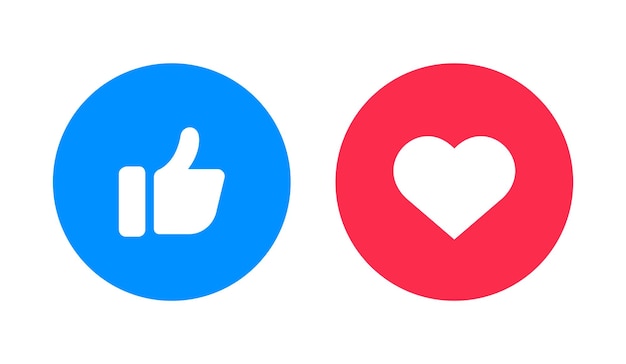 Thumbs Up Like Heart Round Icons Illustration Vectorielle
