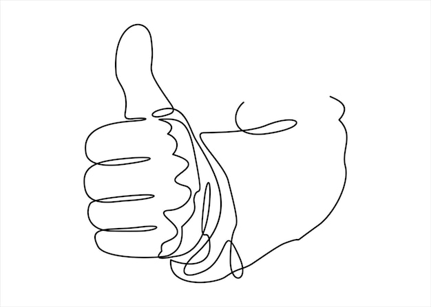 Vecteur thumbs up linedessin au trait continu