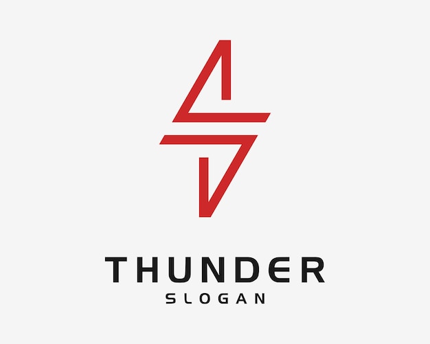 Thunder Storm Lightning Electric Flash Power Energy Storm Bolt Simple Line Modern Vector Logo Design