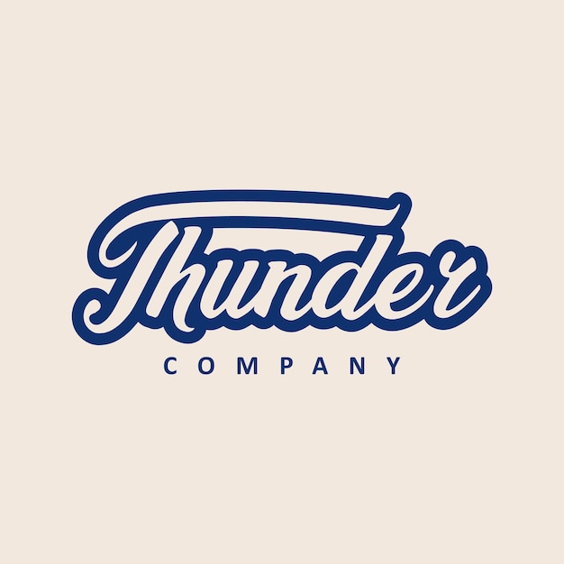 Thunder Typography Style rétro classique pour le logo de la marque ou de l'entreprise
