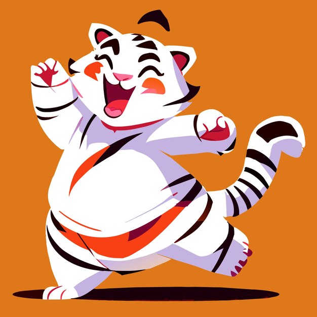 Vecteur le tigre blanc est gros et mignon