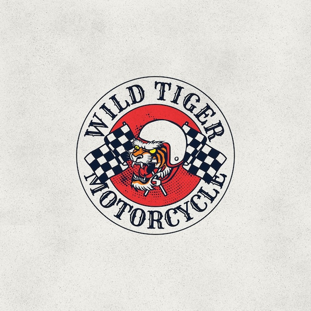 Vecteur tigre casque moto garage club logo insigne