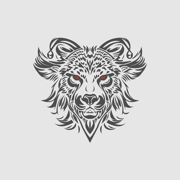 Vecteur tigre en colère rugissant art vectoriel isolé sur fond transparent vecteur de tatouage de tigre