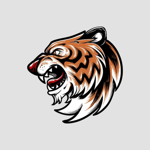 Tigre en colère tête Logo