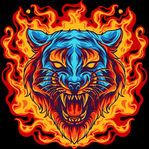 Tigre en feu