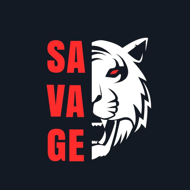 Tigre Avec Illustration Vectorielle De Slogan Sauvage