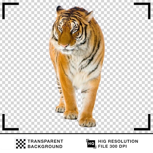 Tigre réaliste sur un fond blanc Tigre sur un fond transparent